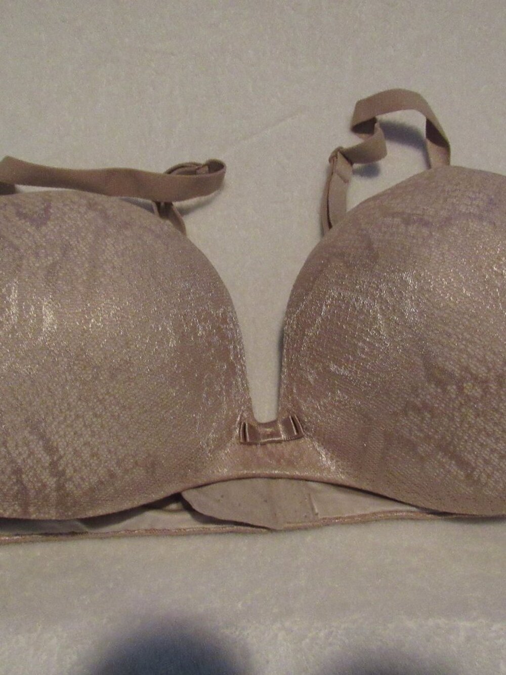 Victoria' Secret Incredible Beige Lined Demi Bra Size 38D USED